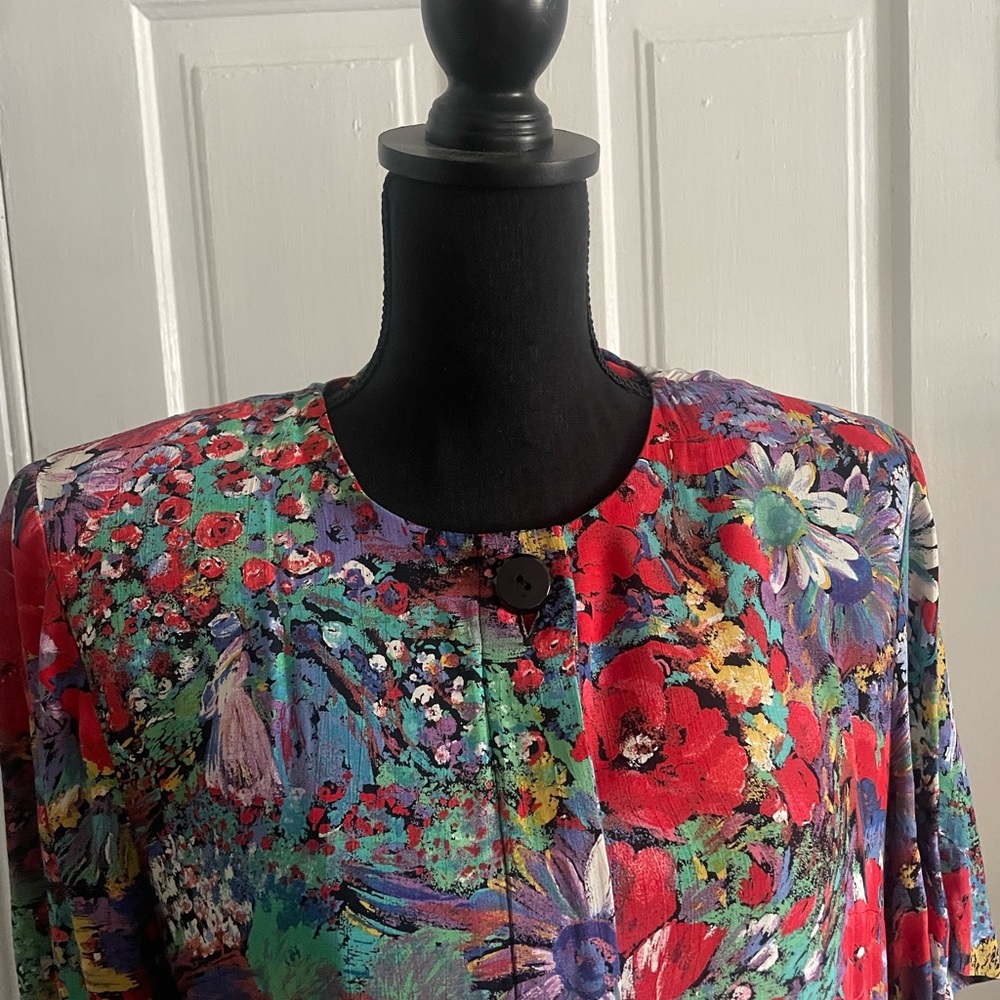 Vintage Floral Impressionist Painting Dress - Picture 4 of 5